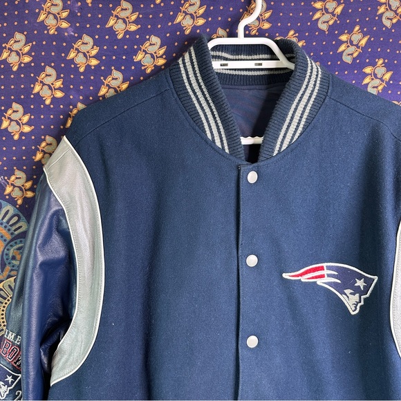 New England Patriots wool & leather bomber jacket - Picture 2 of 15